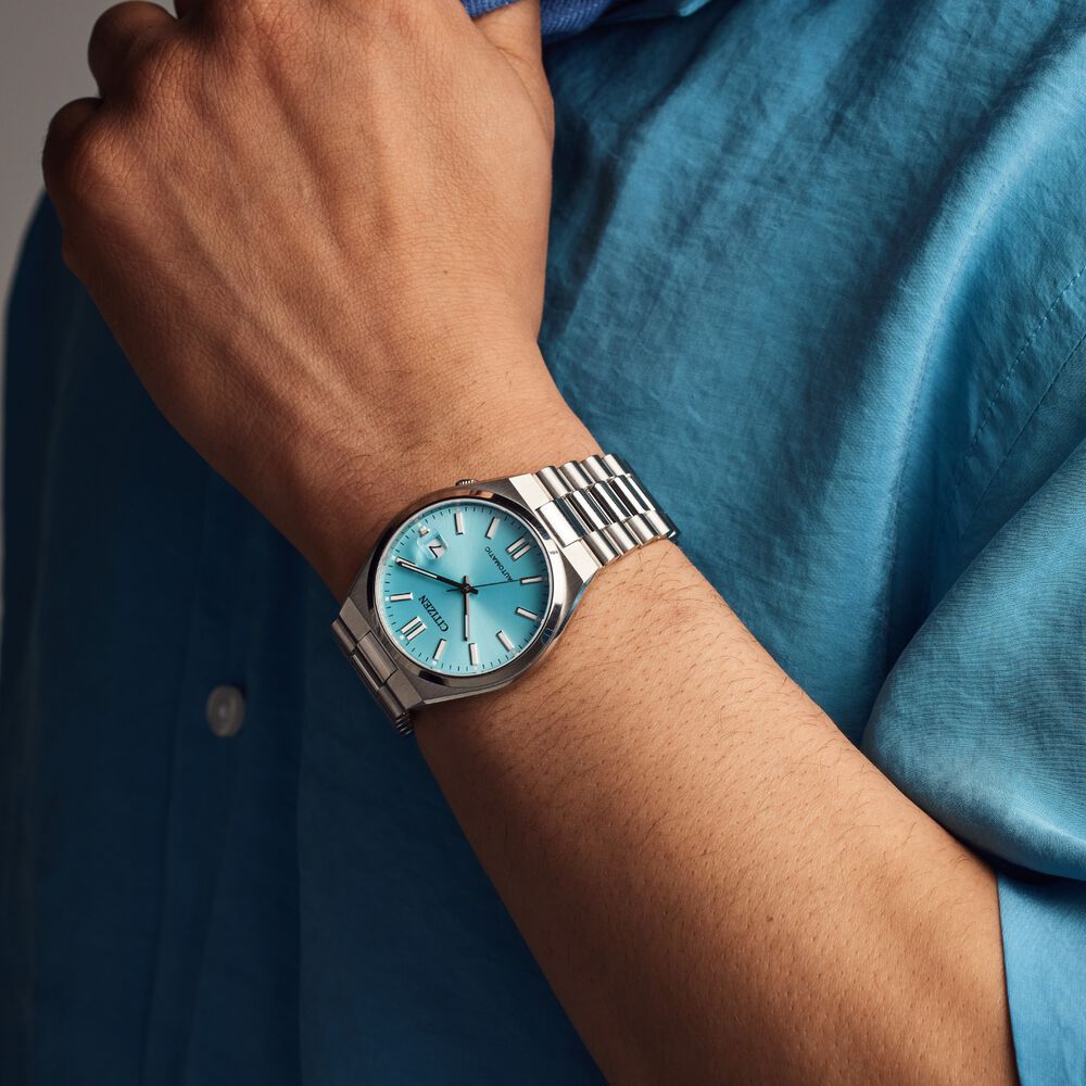Citizen Tsuyosa 40mm Turquoise Dial Steel Case Bracelet Watch image number 2