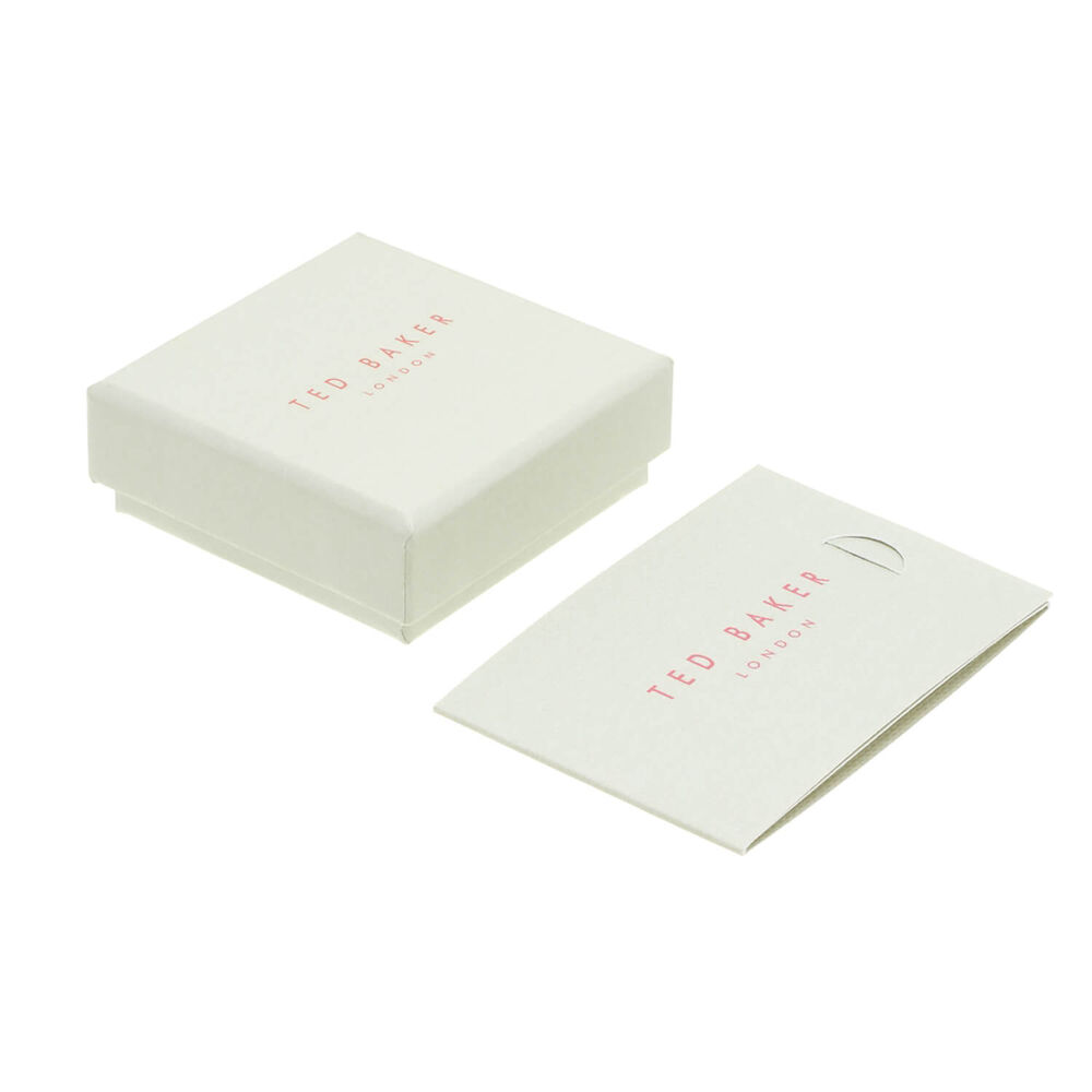 Ted Baker PERIAA Pearly Chain Gold Tone Huggie Earrings image number 3