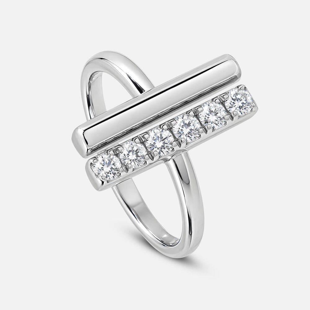 Born Axis Sterling Silver 0.30ct Lab Grown Diamond Split Ring