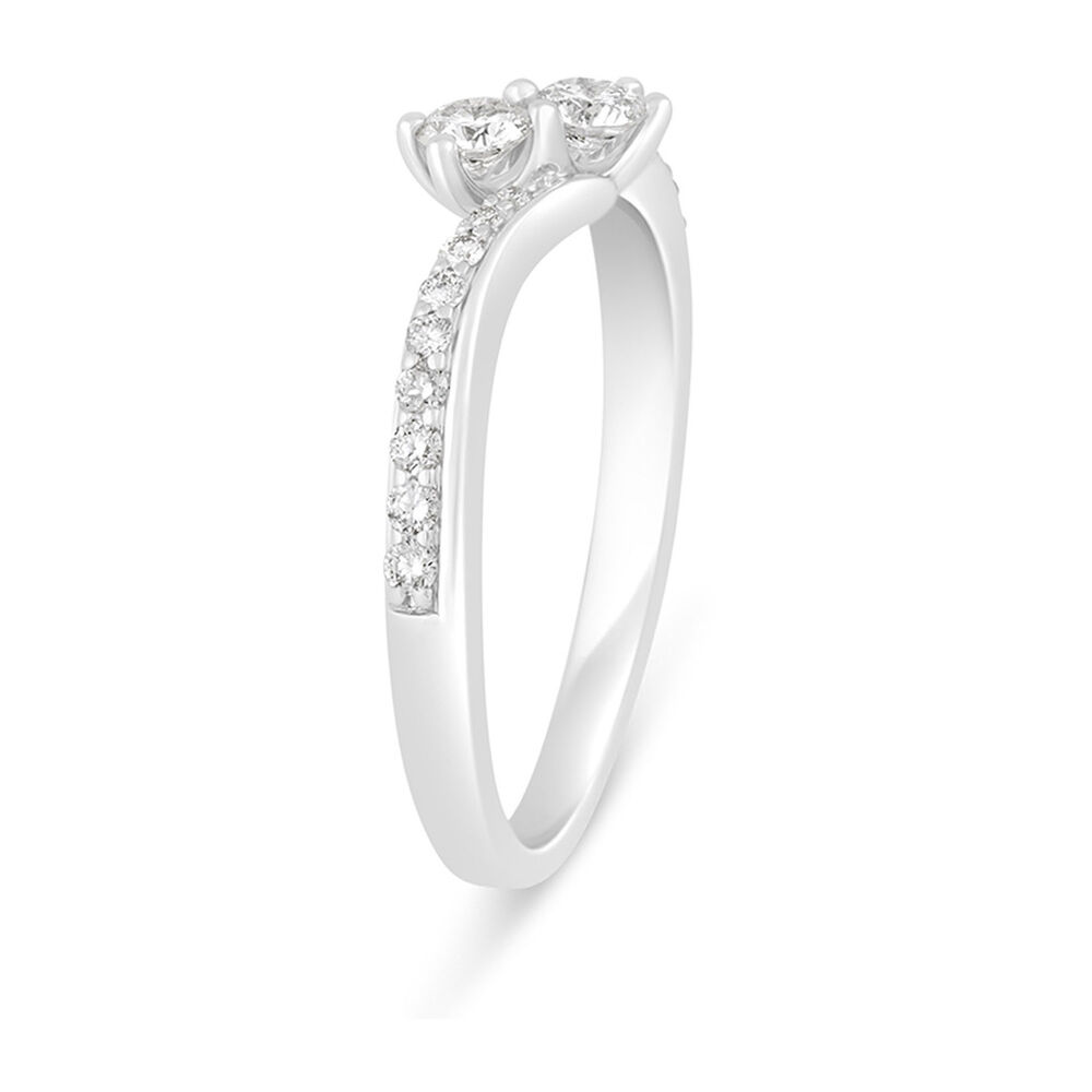 9ct White Gold 0.50 Carat Diamond Twist Ring image number 3