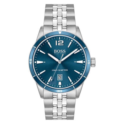 Hugo BOSS Drifter 42mm Blue Dial Blue Bezel Steel Case Bracelet Watch