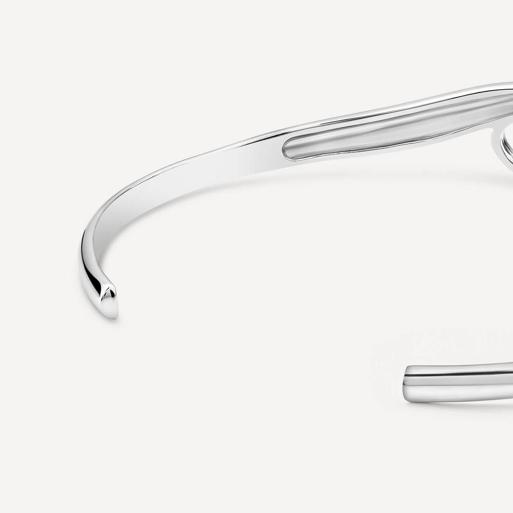 Sterling Silver Opened Swirl Cuff Bangle image number 2