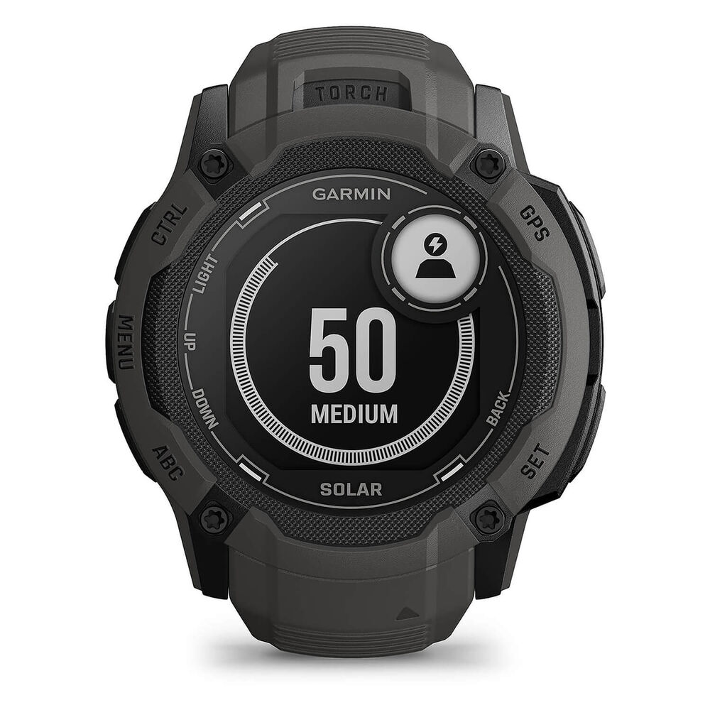 Garmin Instinct 2x Solar Graphite 50mm Black Silicone Strap Watch image number 5