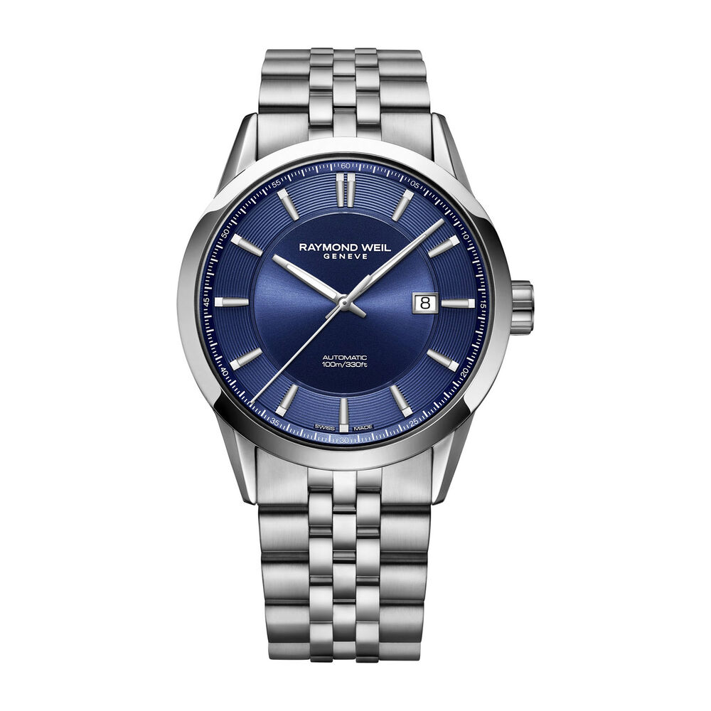 Pre-Owned Raymond Weil Freelancer 42mm Blue Dial Steel Bracelet Watch image number 0