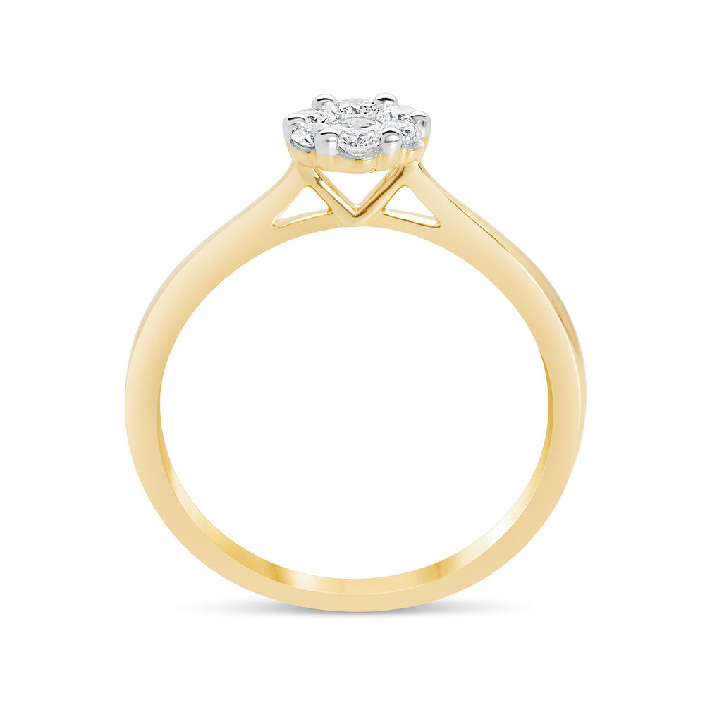9ct Gold Cluster Blossom 0.33 Carat Diamond Ring image number 2