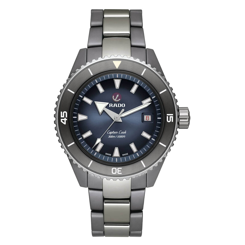 Rado Captain Cook High-Tech Ceramic Diver 43mm Automatic Blue Dial Ceramic Case Bracelet Watch