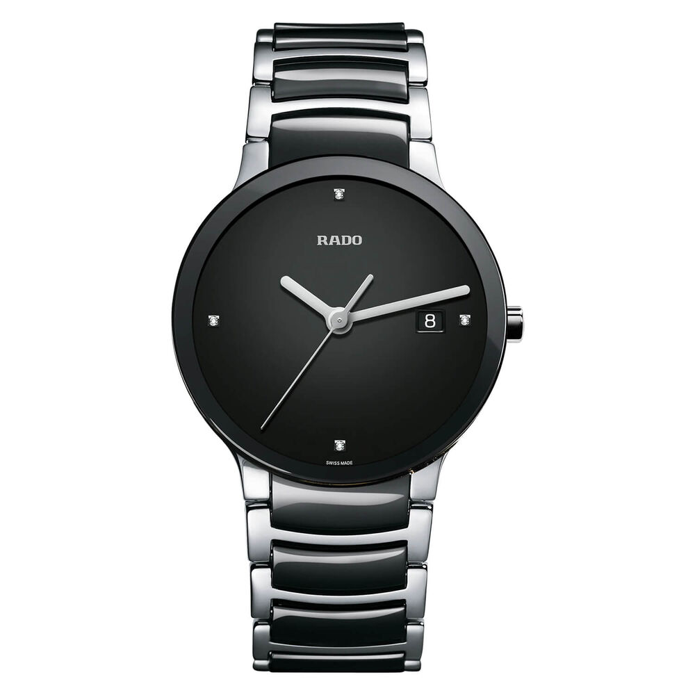 Rado Centrix Black Ceramic Bracelet Mens Watch