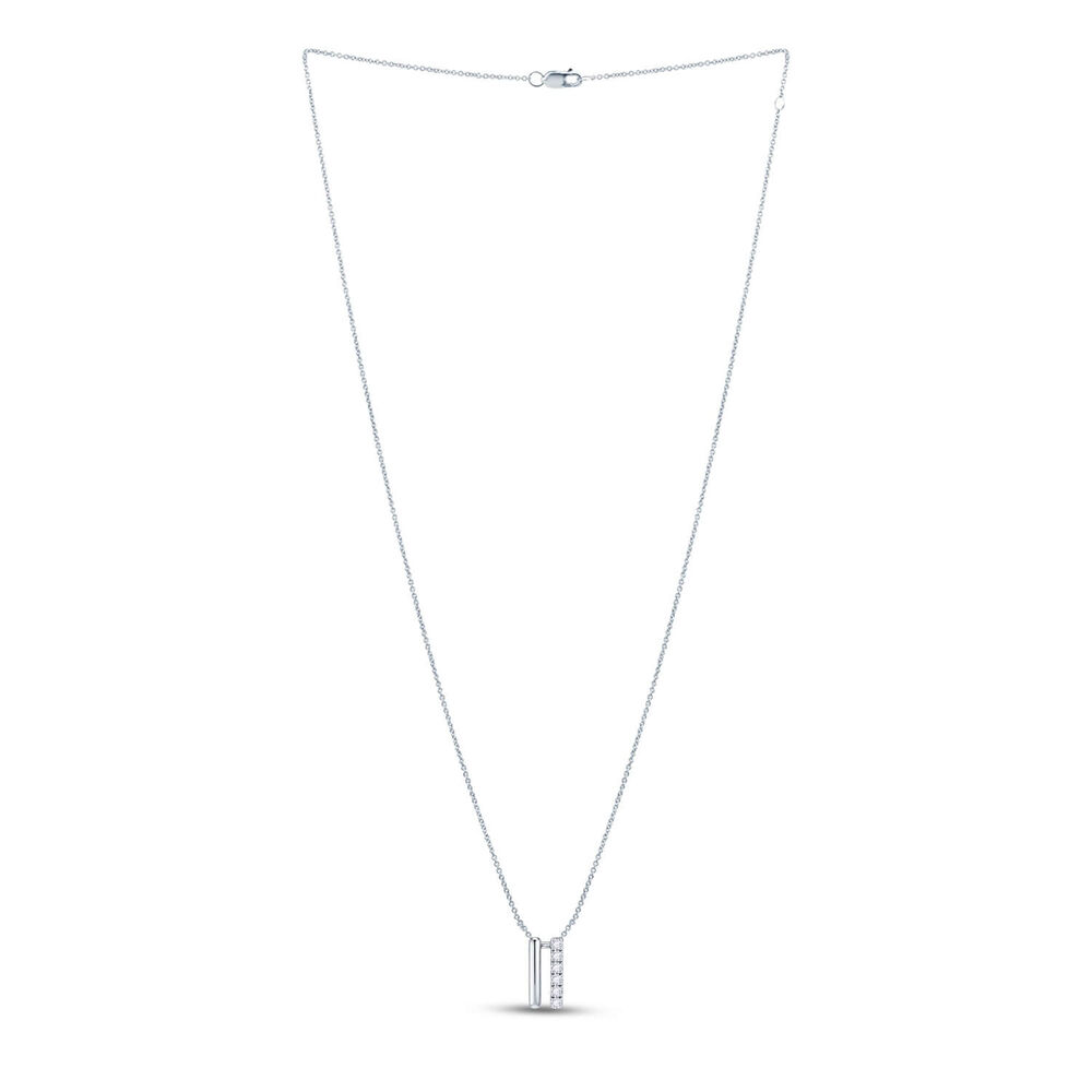 Born Axis Sterling Silver 0.30ct Lab Grown Diamond Two Bar Necklet
