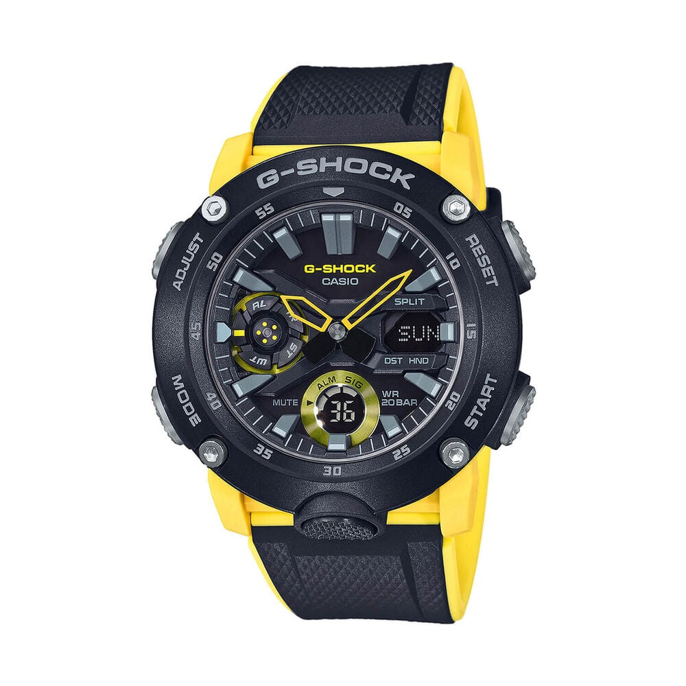 G-SHOCK GA-2000 Series 51.2x47mm Black & Yellow Analogue & Digital Display Resin Strap Watch
