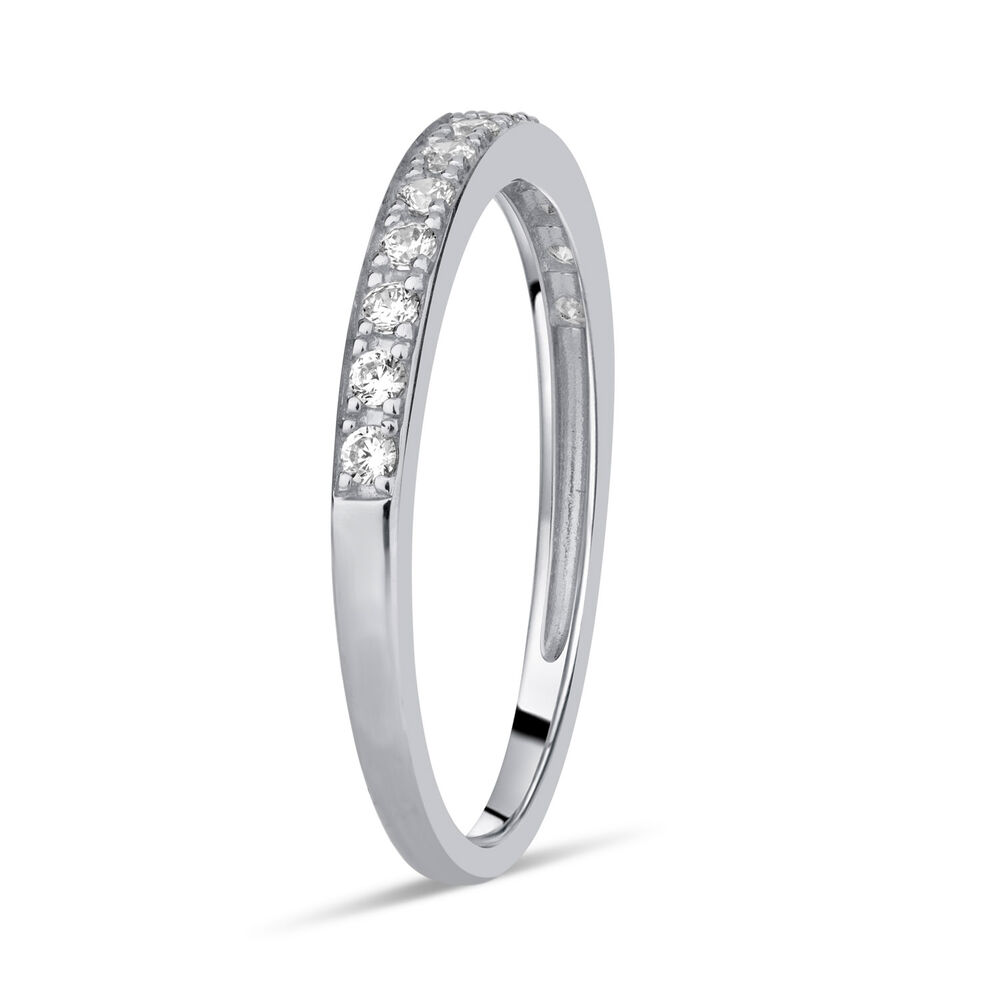 9ct White Gold Pav&eacute; Set Cubic Zirconia Eternity Ring