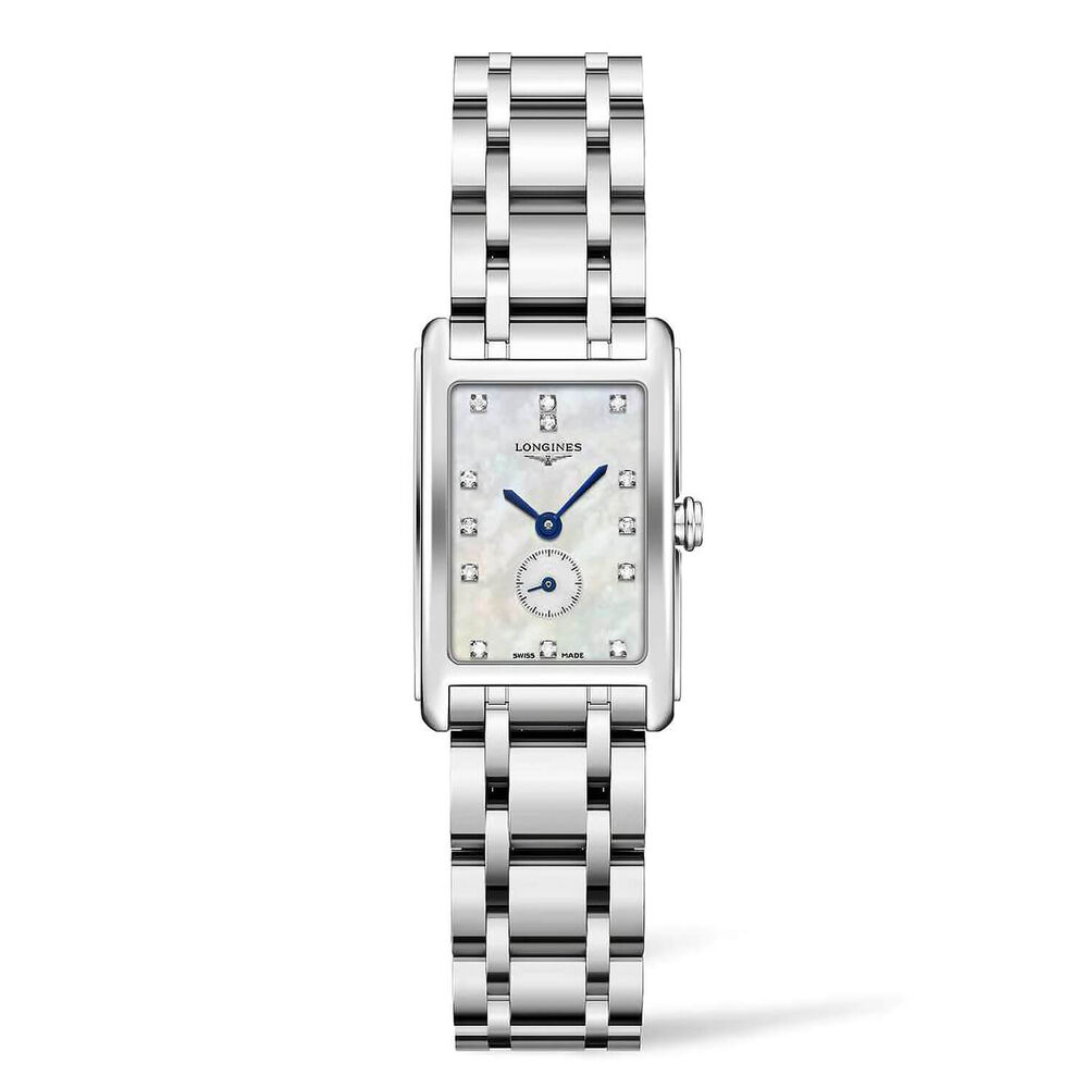 Longines DolceVita ladies' diamond dot mother of pearl dial stainless steel bracelet watch