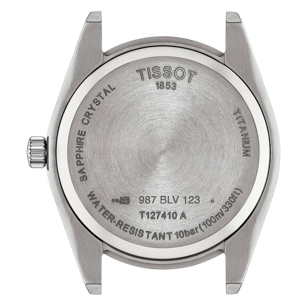 Tissot Gentleman Quartz Auto 40mm Blue Dial Titanium Case Bracelet Watch image number 1