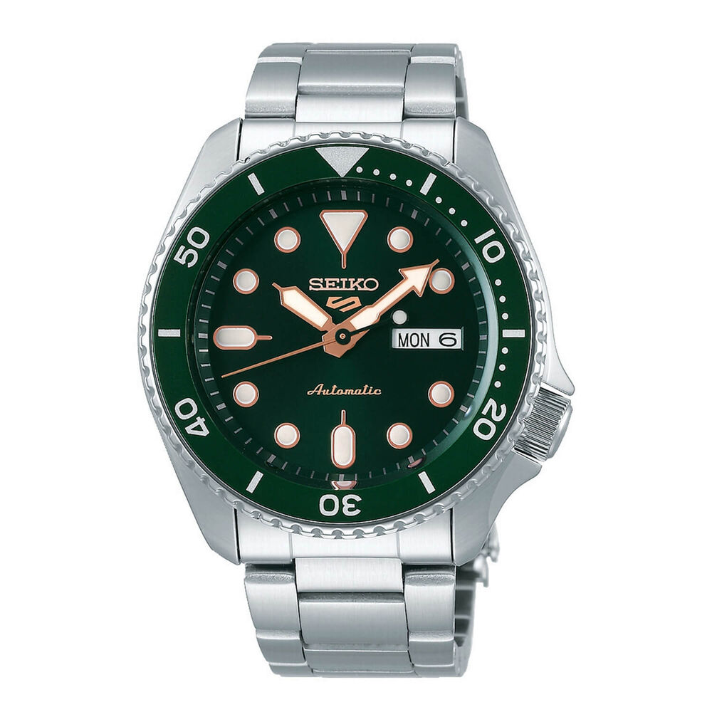 Seiko 5 Sports 42.5mm Green Dial Bezel Bracelet Watch