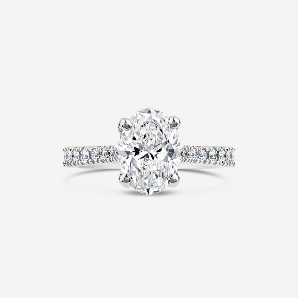 Born Platinum Lab Grown 1.40ct Oval & Diamond Sides Ring
