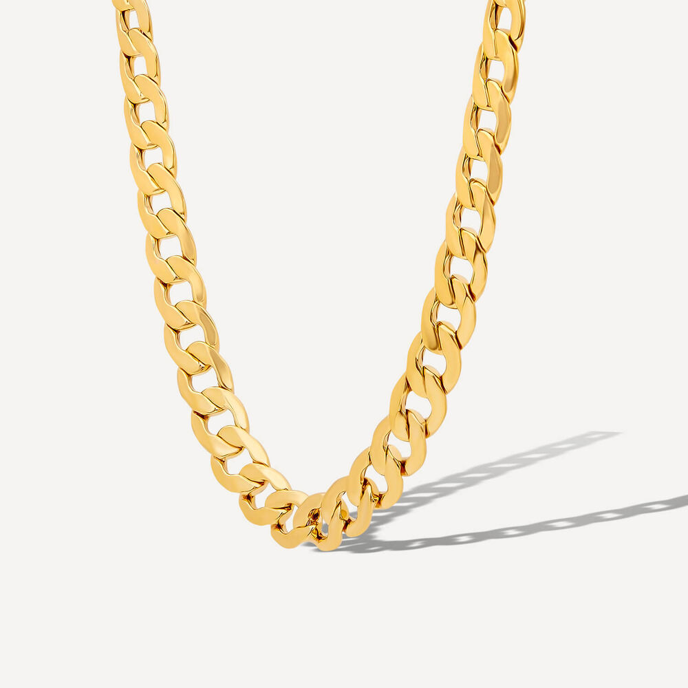 9ct Yellow Gold Polished 20'' Curb Chain Necklace image number 1