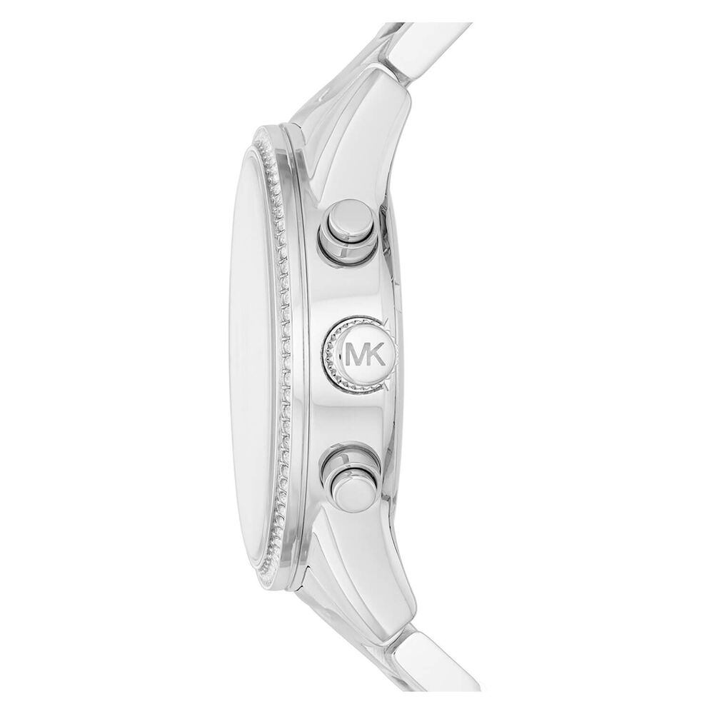 Michael Kors Ritz Silver Dial Cubic Zirconia Set Steel Case Bracelet Watch