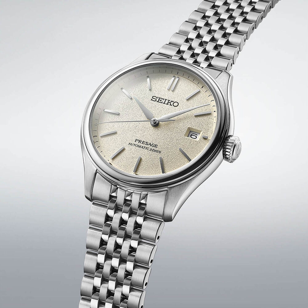Seiko Presage Classic Series 'Shiro-iro' 40mm White Dial Steel Bracelet Watch image number 2
