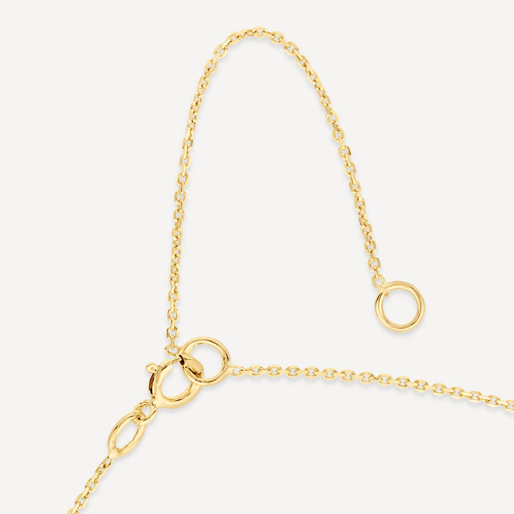 9ct Yellow Gold Petite 0.048ct Diamond Initial "S" Necklet image number 4
