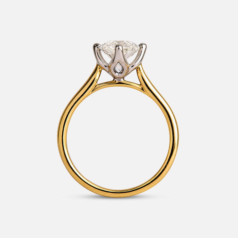 Born 18ct Yellow Gold 2.00ct Marquise Lab Grown Diamond Solitaire Ring