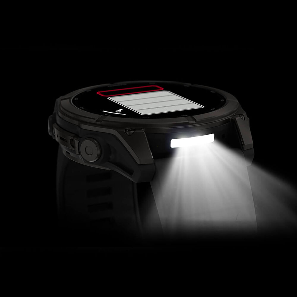 Garmin fenix 9 51mm Carbon Grey DLC Titanium Black Silicone Strap Watch