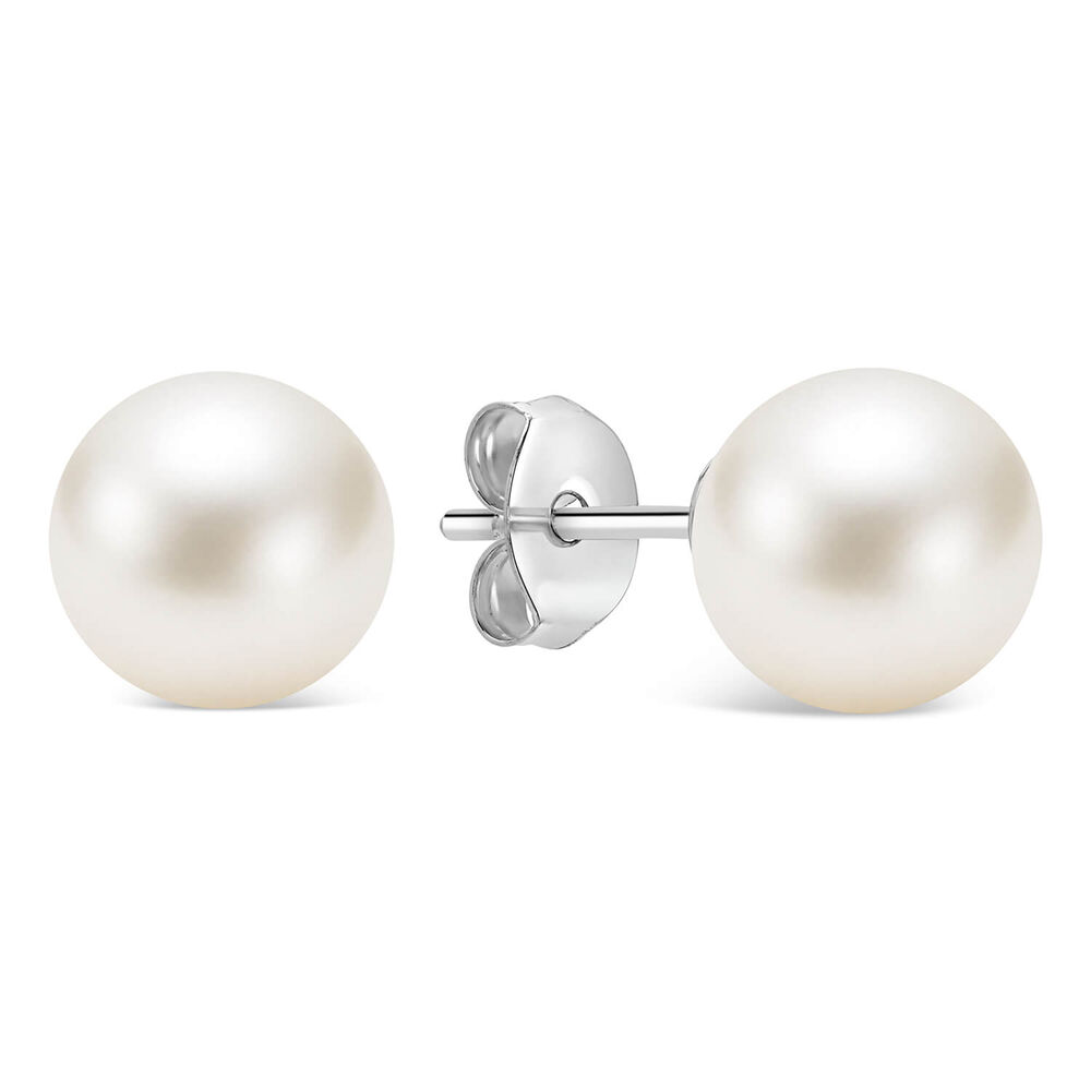 Sterling Silver Freshwater 8-8.5mm Pearl Stud Earrings