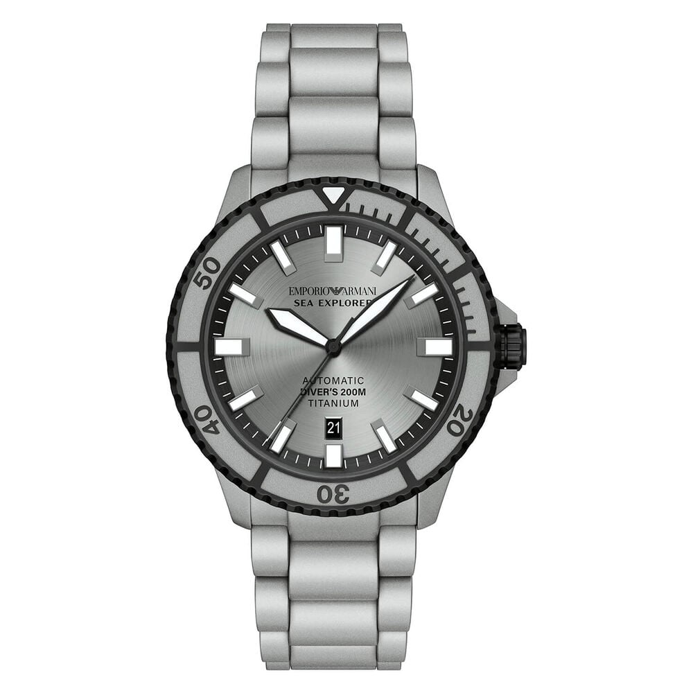 Emporio Armani Sea Explorer 42mm Grey Dial Grey Titanium Bracelet Watch