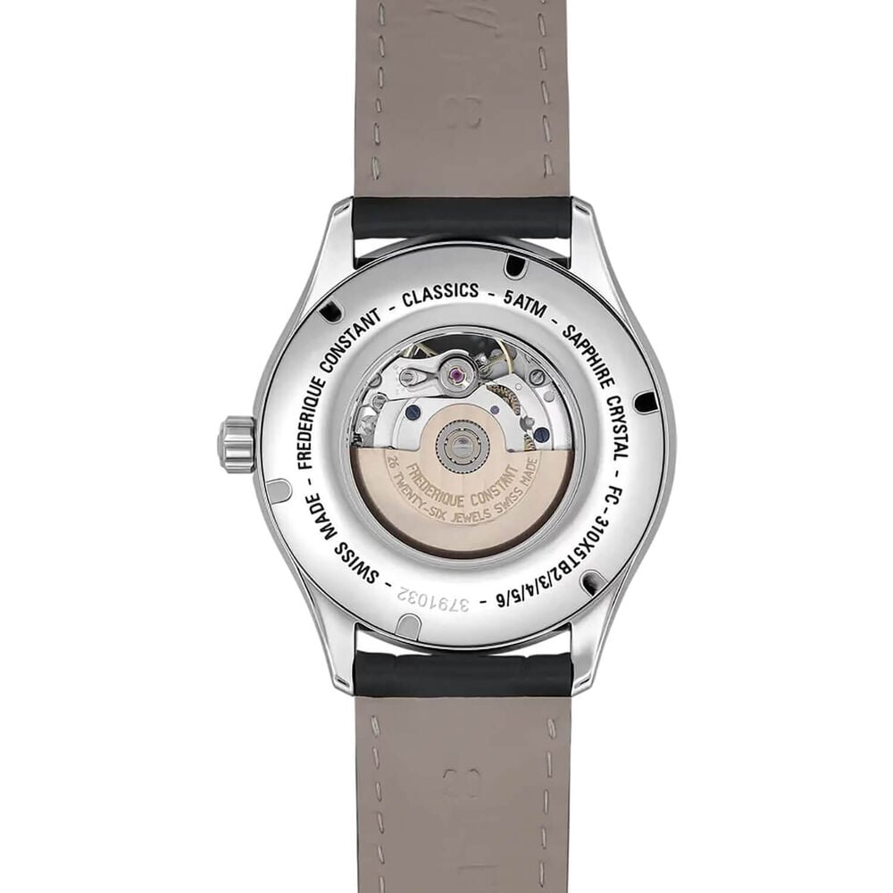 Frederique Constant Classics Heart Beat 40mm Silver Dial Black Leather Strap Watch