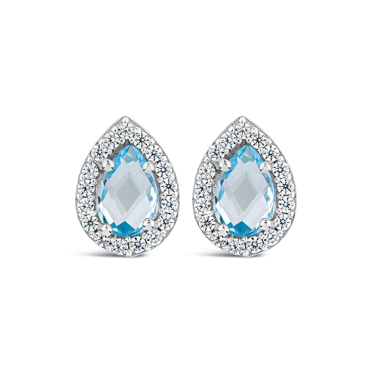 Blue and white earrings store