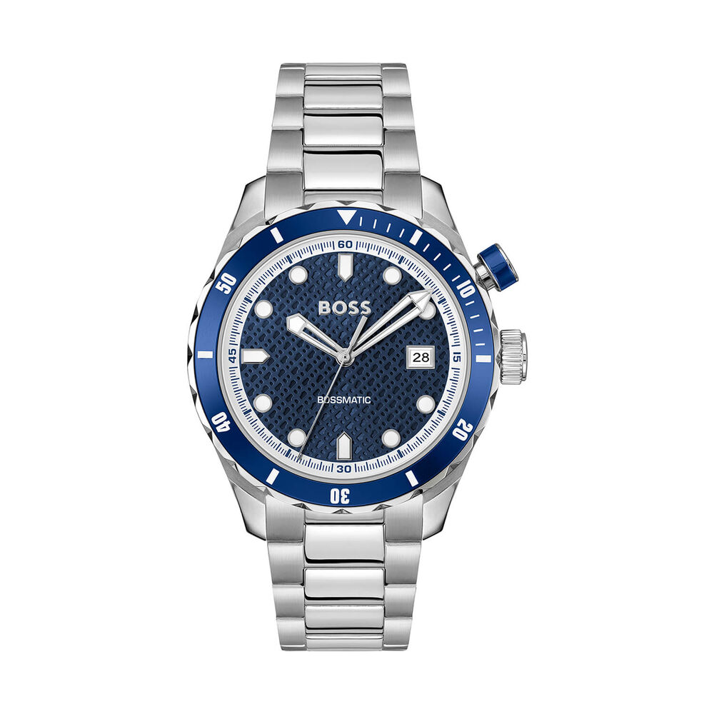 BOSS Bossmatic 42mm Blue Dial Stainless Steel Bracelet Watch image number 0
