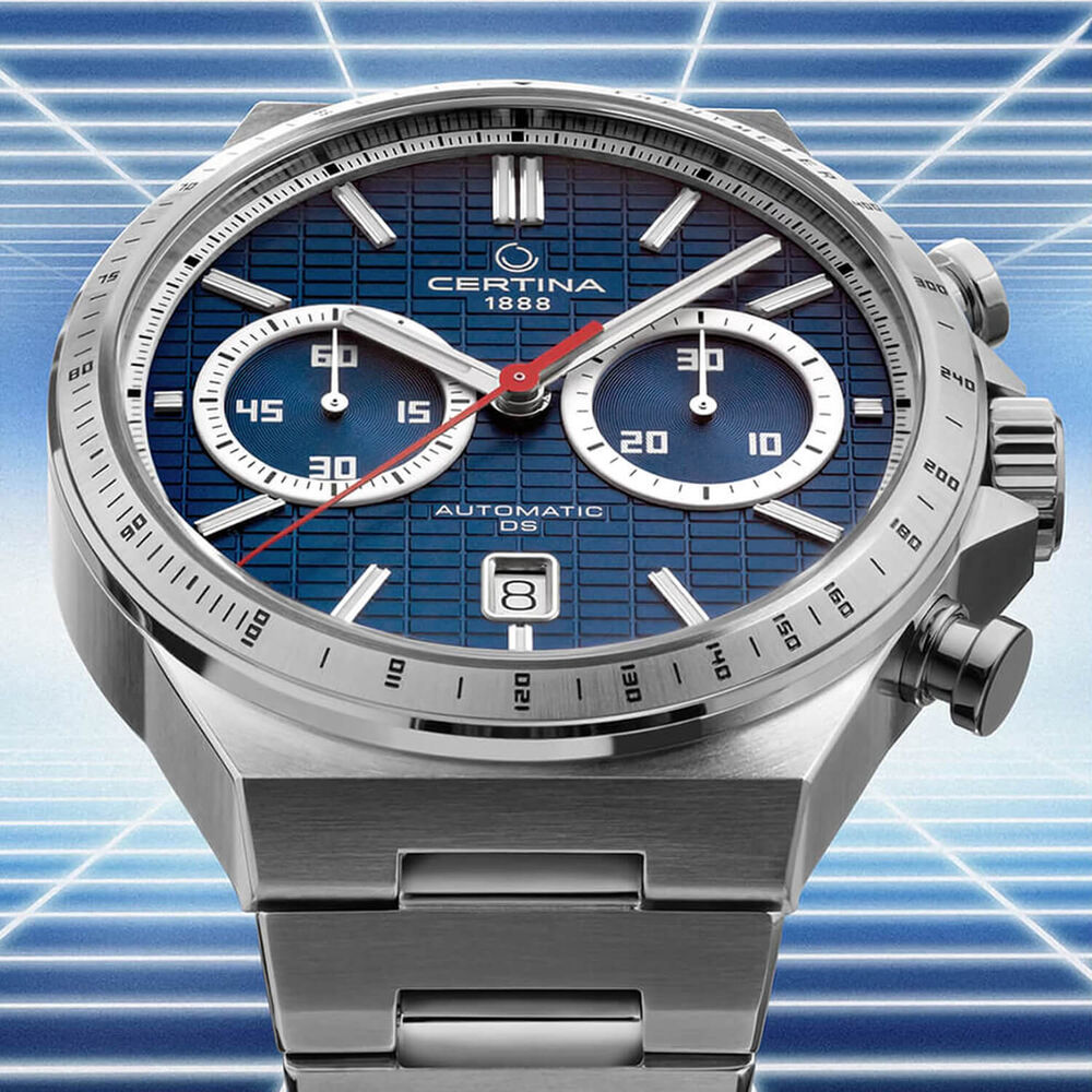 Certina DS-7 Chrono Auto 42mm Blue Dial Stainless Steel Bracelet Watch image number 6