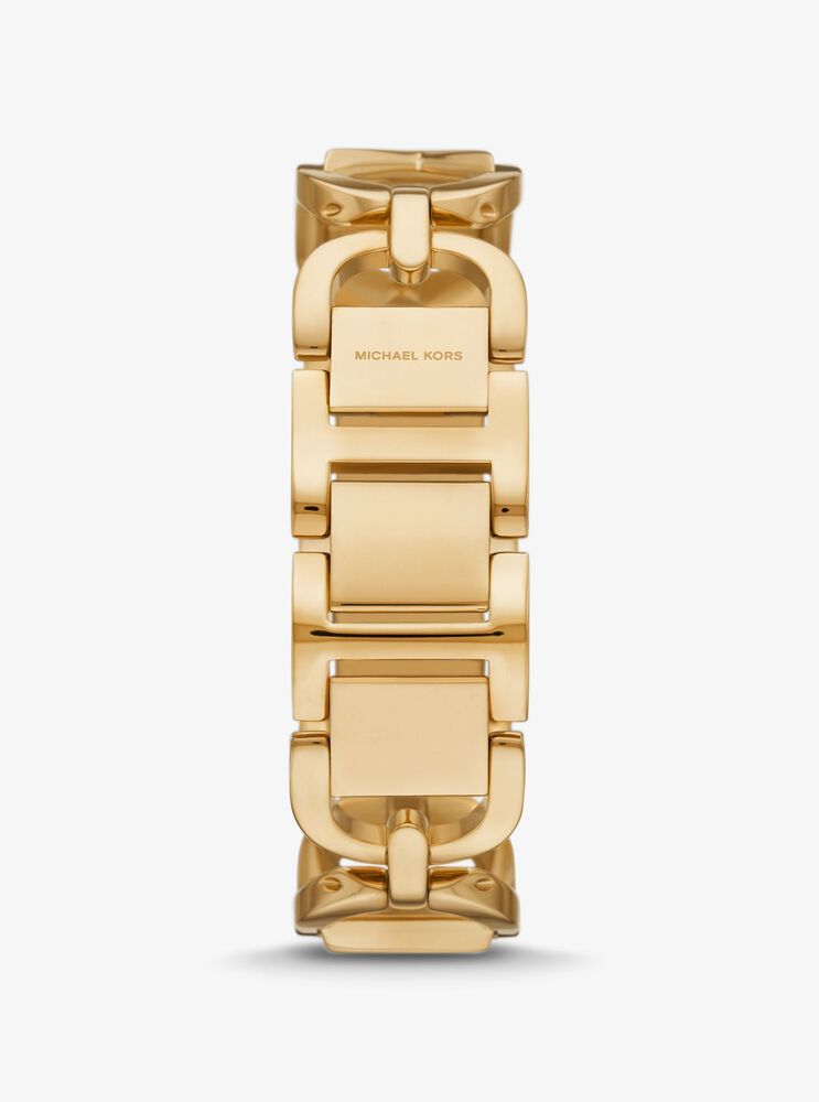 Michael Kors Empire 30mm Yellow Gold Logo Dial Yellow Gold IP Case Watch image number 2