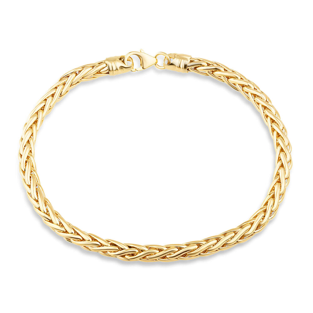 9ct Yellow Gold Wheat Link Ladies Bracelet image number 0