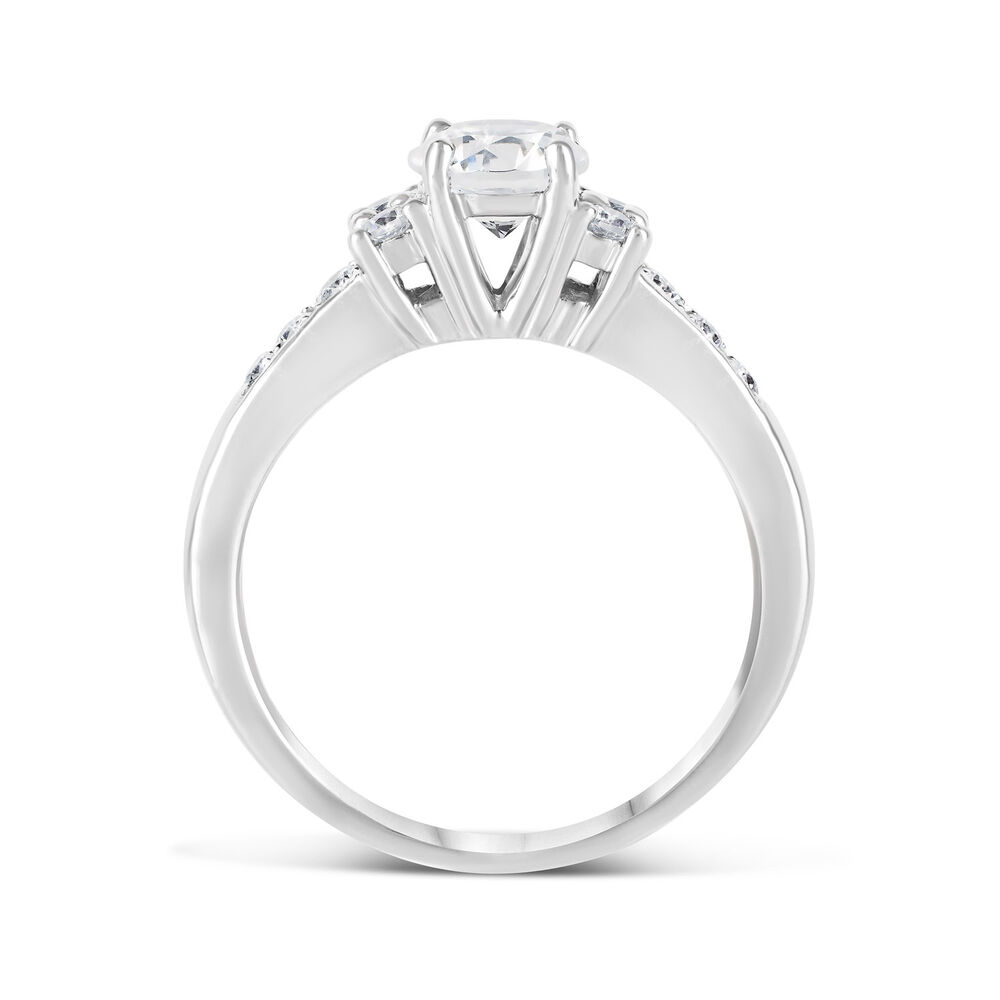 Sterling Silver Cubic Zirconia Sides and Channel Shoulders Ring image number 2