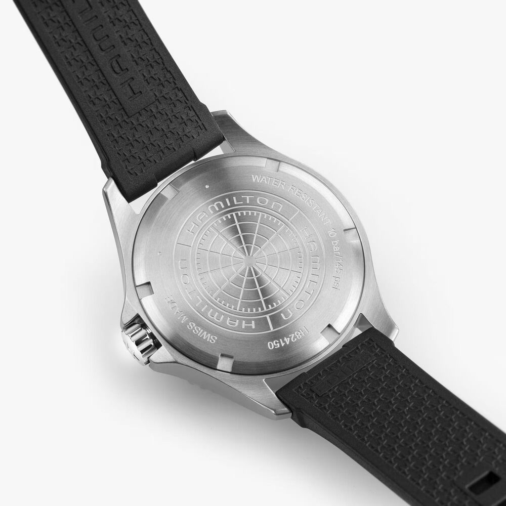Hamilton Khaki Navy Scuba 40mm Black Dial Black Rubber Strap Watch