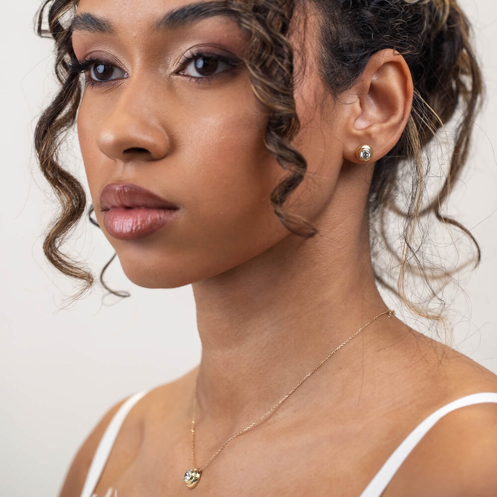 Born Orbit 9ct Yellow Gold Lab Grown 1.00ct Diamond Round Stud Earrings image number 2