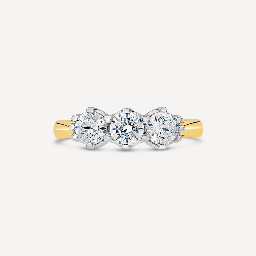 18ct Yellow Gold 1ct 3 Stone Diamond Ring