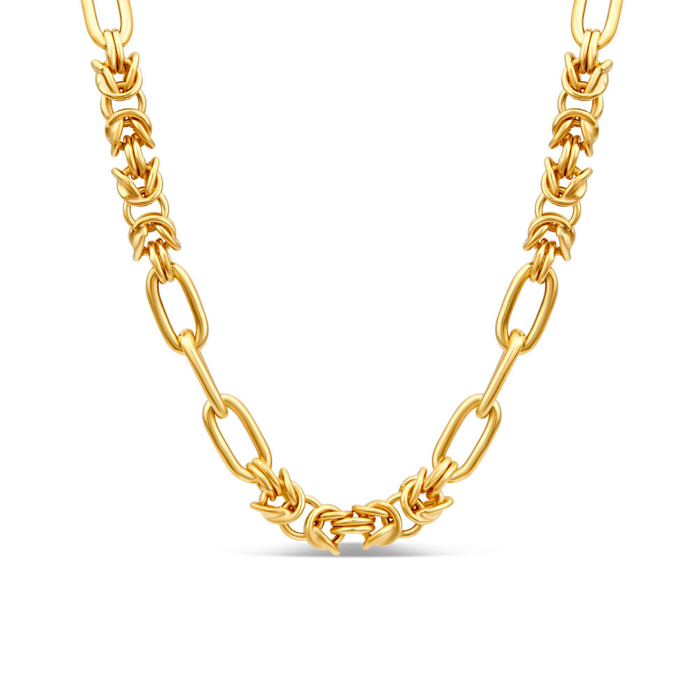 Sterling Silver & Yellow Gold Plated Twist & Open Link Necklet image number 0