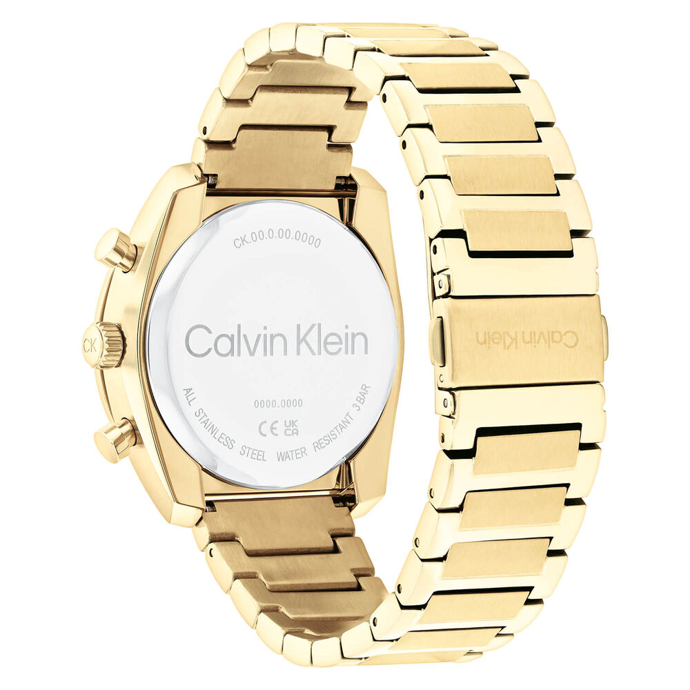 Calvin Klein CK Flex 42mm Black Dial Gold Plated Steel Bracelet Watch image number 2
