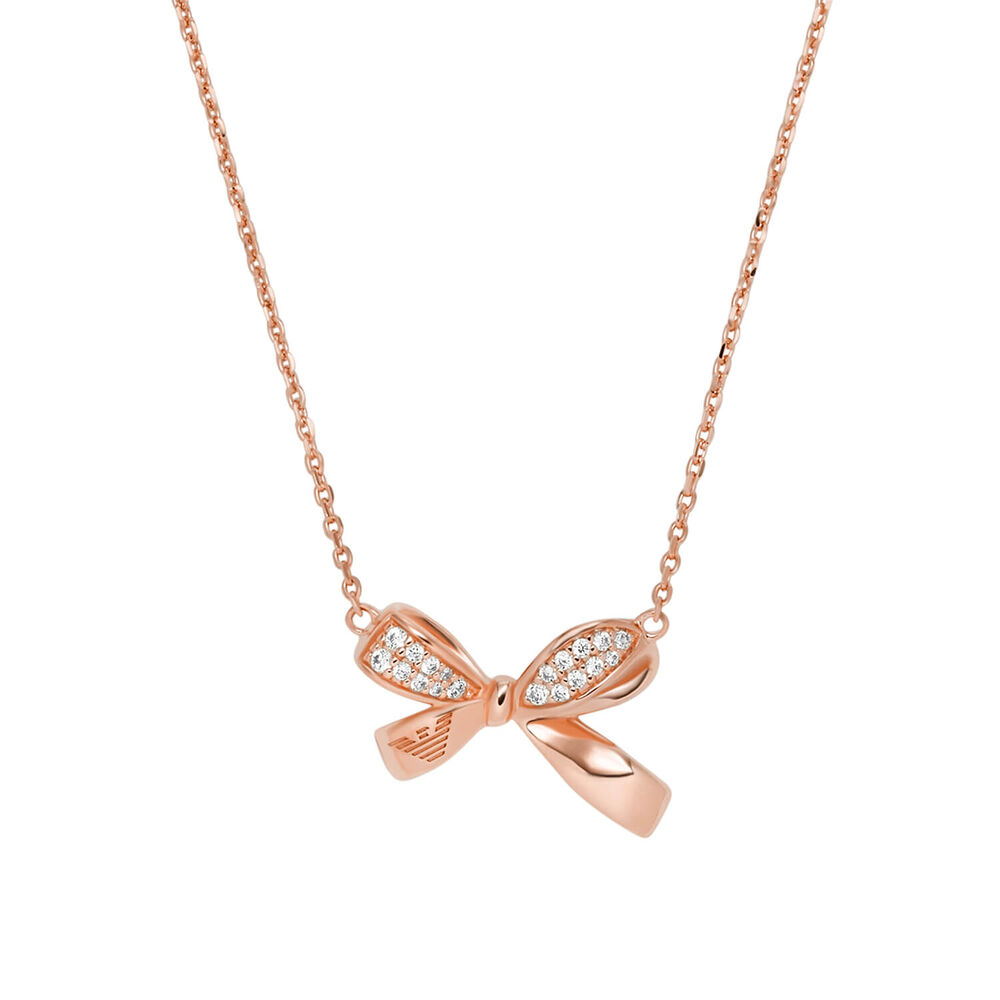 Emporio Armani Rose Gold Plated Ribbon Style Pendant