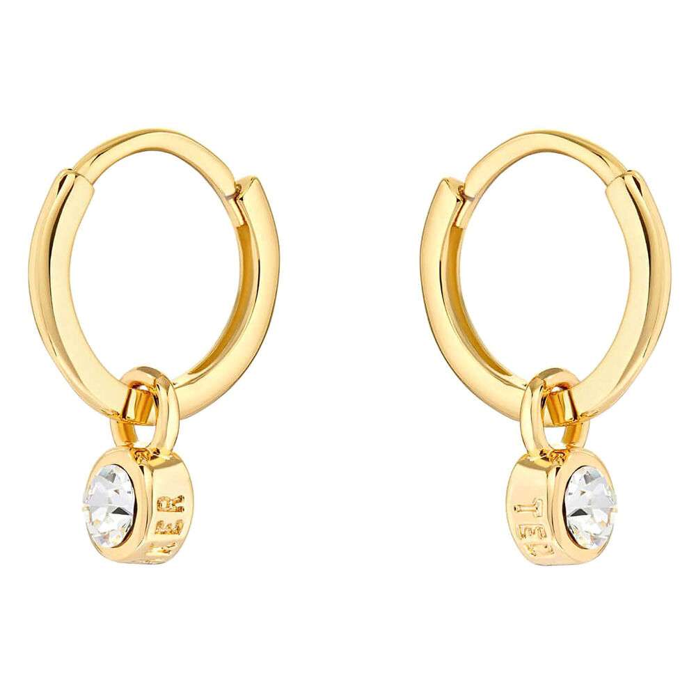 Ted Baker Sinalaa Yellow Gold Plated Crystal Huggie Earrings image number 1