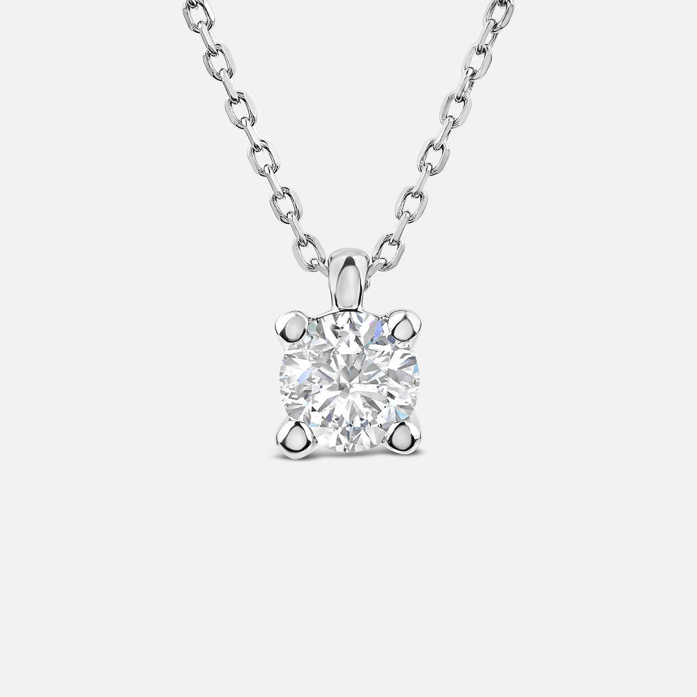 Born 9ct White Gold Lab Grown 0.30ct Diamond Round Brilliant Pendant