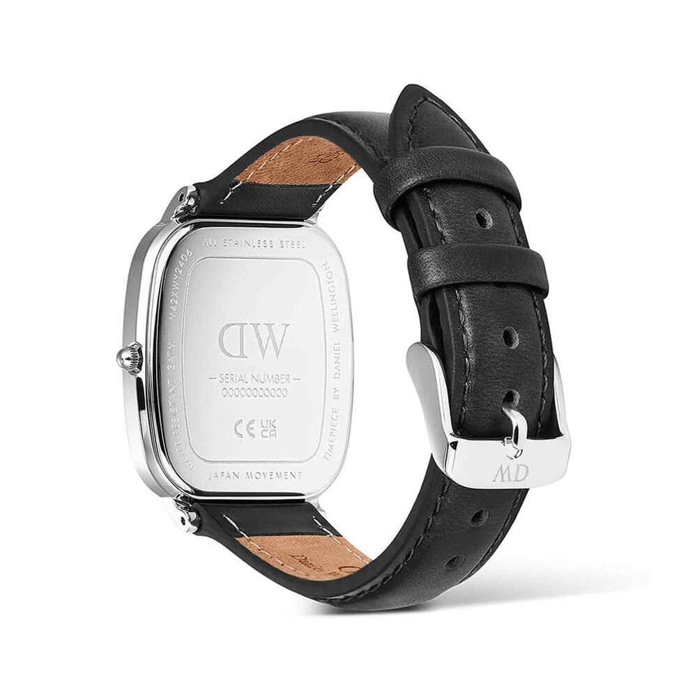 Daniel Wellington Marlon Sheffield Linen Silver 32x36.3mm Dial Leather Strap Watch image number 3