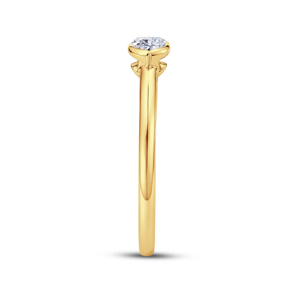 Born Contour 9ct Yellow Gold 0.25ct Marquise Lab Grown Diamond Bezel Set Ring