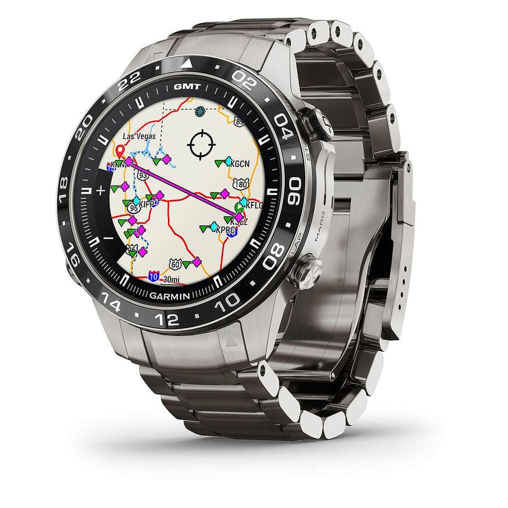 Garmin MARQ® Aviator (Gen 2) 46mm Titanium Case Bracelet Watch image number 2