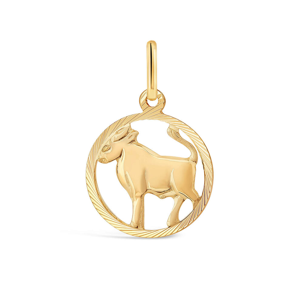9ct Taurus Zodiac Pendant (Special Order) (Chain Included) image number 0