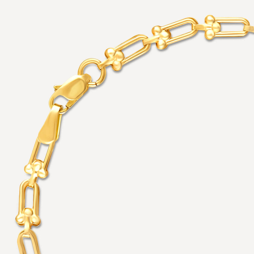 9ct Yellow & White Gold Stirrup Bracelet image number 4