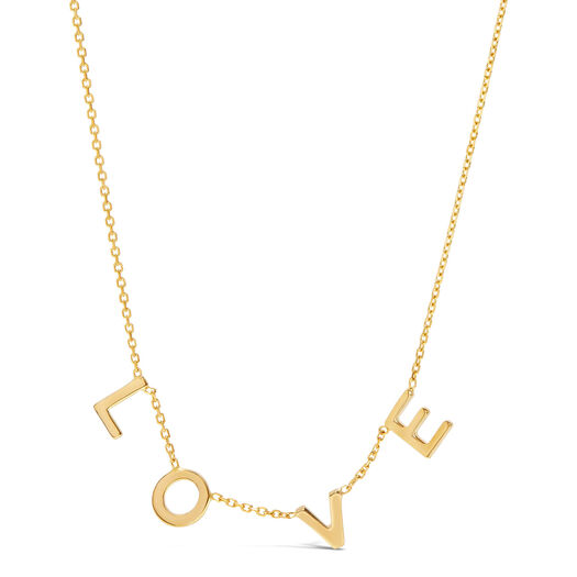 9ct Yellow Gold L.O.V.E. Letters Necklace