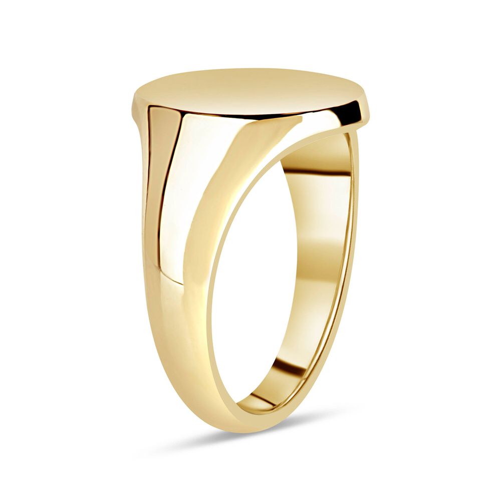 9ct Yellow Gold Oval Ladies' Signet Ring image number 3