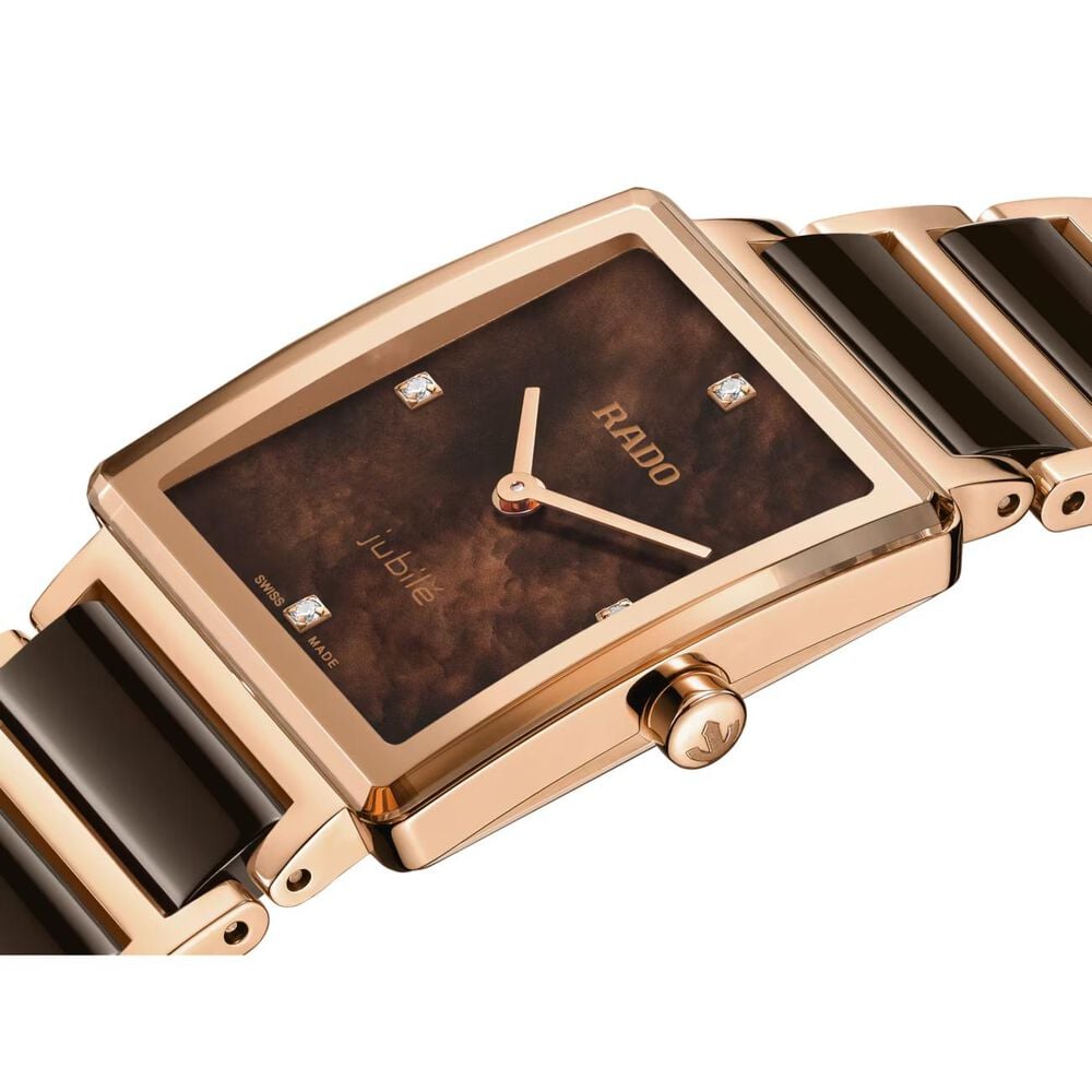 Rado Integral 23mm Brown Mother of Pearl Dial Two Tone Steel & Ceramic Bracelet Watch