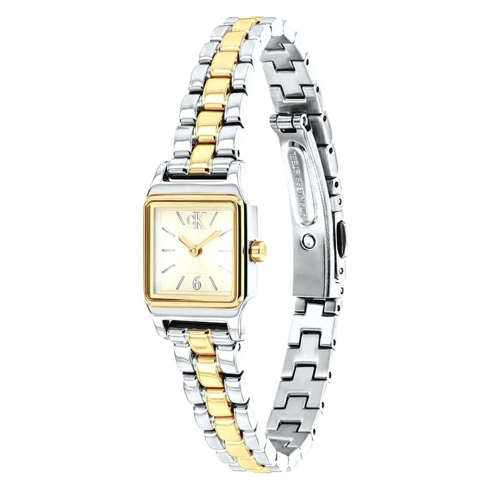 Calvin Klein Soft Form 16mm Champagne Dial Two Tone Stainless Steel Bracelet Watch